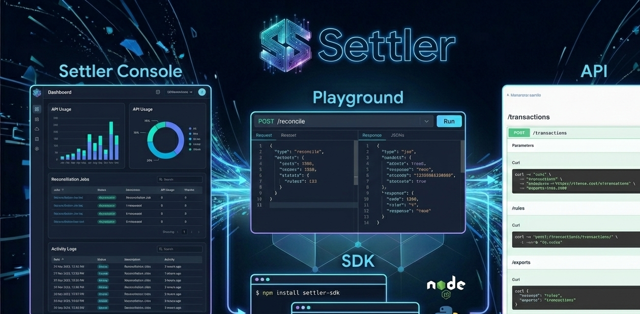 Settler API Documentation Interface - Complete API reference with interactive examples and code snippets